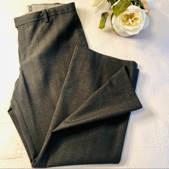 Gap Pants Charcoal Grey Pinstripe Cropped Dress Pants Stretch size 2 - Picture 6 of 16